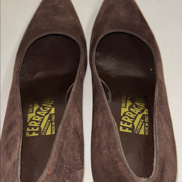 Salvatore Ferragamo Shoes Brown Espresso Suede Calf Sabrina Pump - Picture 8 of 16